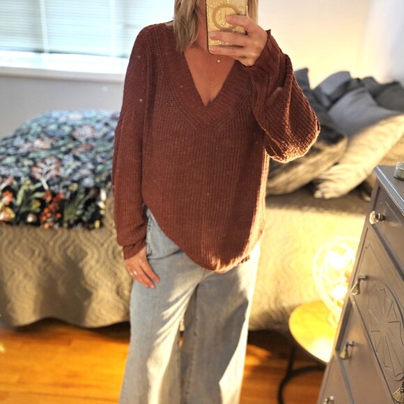 Pilcro-Anthropologie V-Neck Slouchy Sweater, Size M - Picture 2 of 6